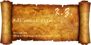Köpeczi Zita névjegykártya