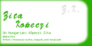 zita kopeczi business card
