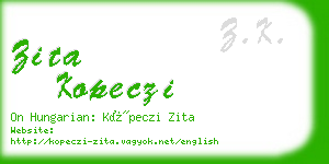zita kopeczi business card